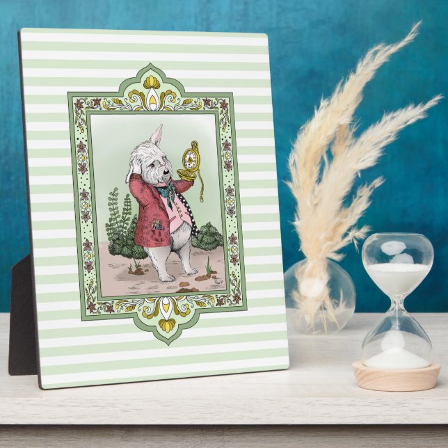 Cute Alice in Wonderland Late White Rabbit Art Plaque (Side)