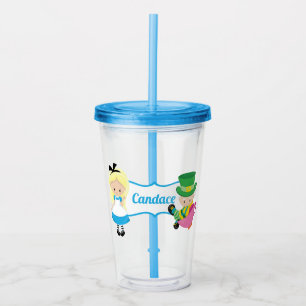 Cute Alice in Wonderland Mad Hatter Acrylic Tumbler