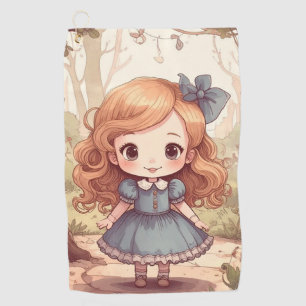 Cute Alice in Wonderland Whimsical Woodland Art Golf Towel