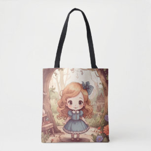 Cute Alice in Wonderland Whimsical Woodland Art Tote Bag