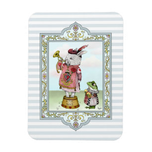 Cute Alice in Wonderland White Rabbit Easter Art  Magnet