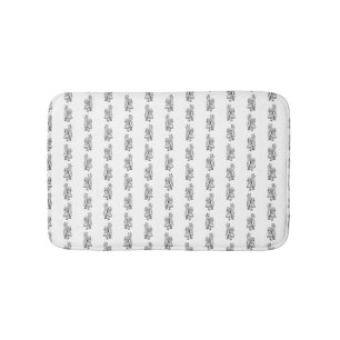 Cute Alice & White Rabbit CUSTOM BACKGROUND COLOR Bath Mat