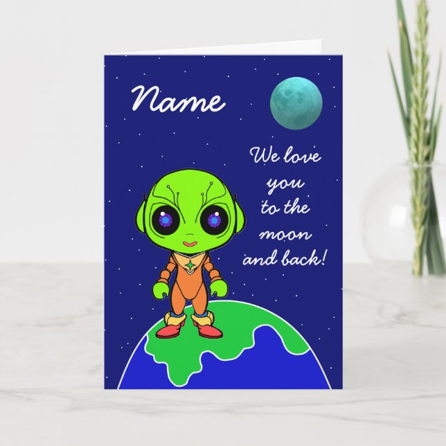 Cute Alien Birthday Card by Jo Images (Front)