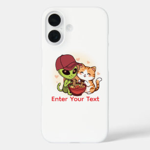 Cute Alien Cat Ramen Kawaii Art iPhone 16 Case
