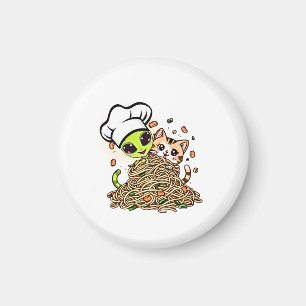Cute Alien Chef Kitten Magnet