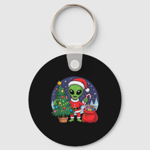 Cute Alien Christmas Tree Lights Xmas Holidays Win Key Ring