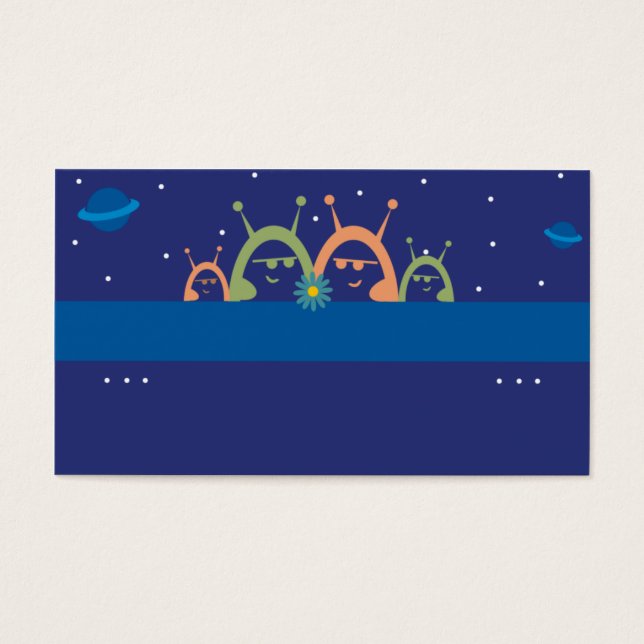cute alien family spacemen planets personal callin (Front)