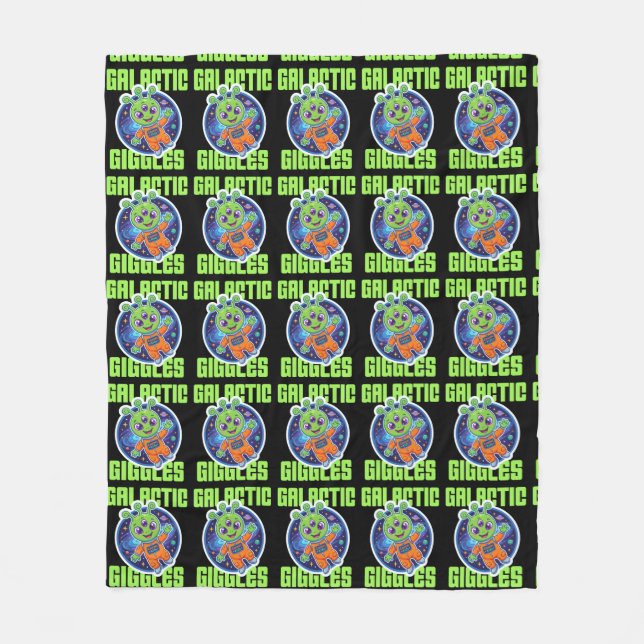 Cute Alien – Galactic Giggles Space Fun Fleece Blanket (Front)