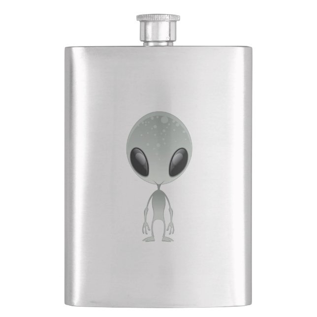 Cute Alien Hip Flask (Front)