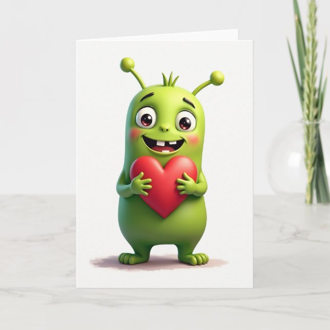 Cute Alien Love Card (Front)