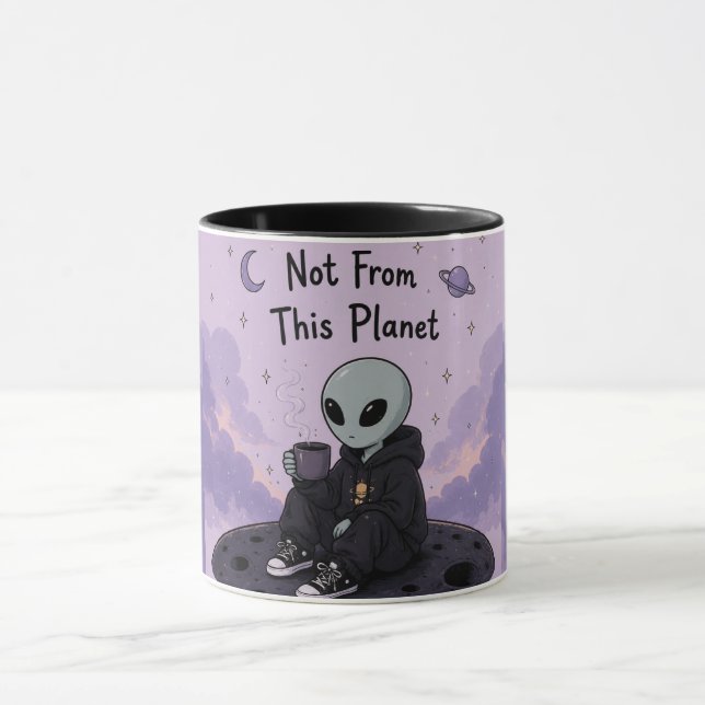Cute Alien Mug – Adorable Space Creature Design (Center)