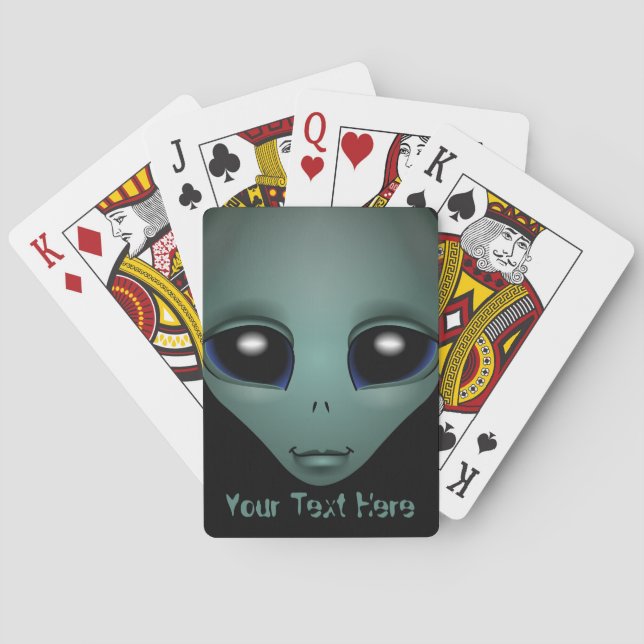 Cute Alien Playing Cards Personalised ET Cards (Back)
