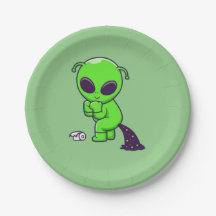 Cute alien pooping space