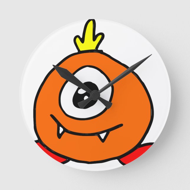 Cute Alien Round Clock (Front)