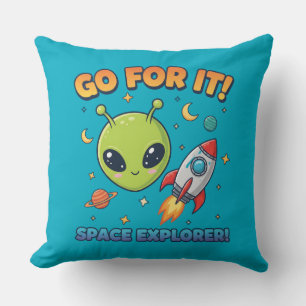 Cute Alien Space Pillow - Go For It Space Explorer