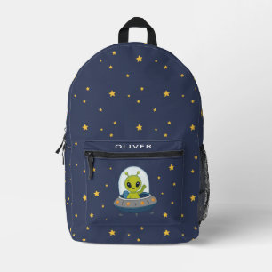 Cute Alien Stars Space Kids Printed Backpack
