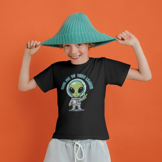 Cute Alien Take Me to Your Leader Cartoon T-Shirt (Creator Uploaded)