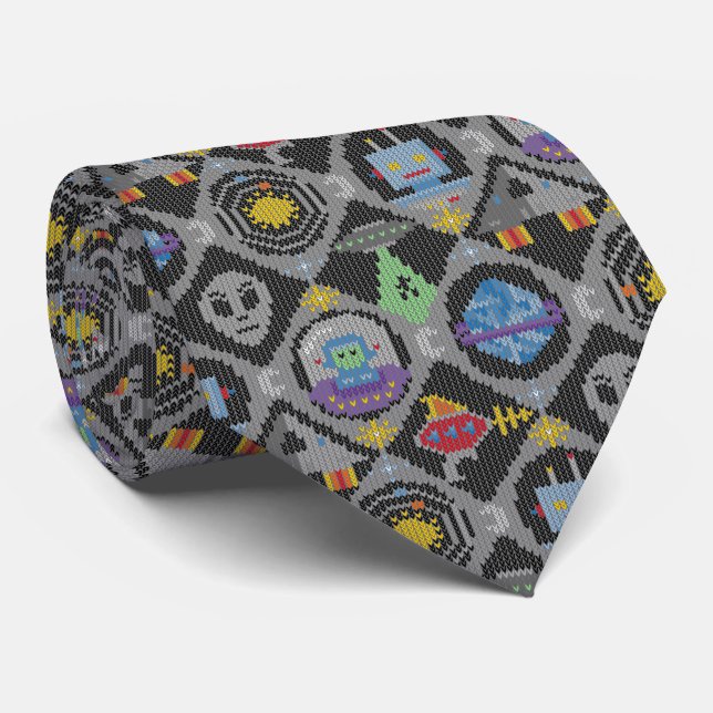 Cute Alien Tie (Rolled)