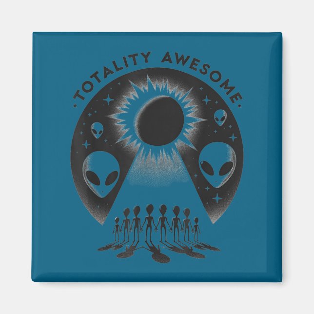 Cute Alien Total Solar Eclipse 4 Magnet (Front)