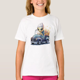Cute Alien Truck Driver T-Shirt