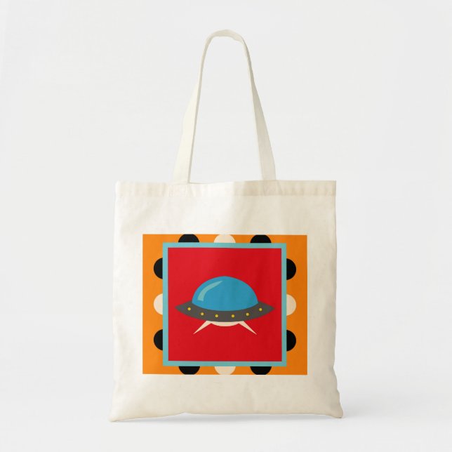 Cute Alien UFO Space Ship Unique Kids Gifts Tote Bag (Front)