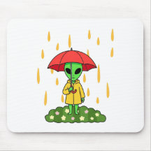 Cute Alien With Umbrella Kawaii Space Character