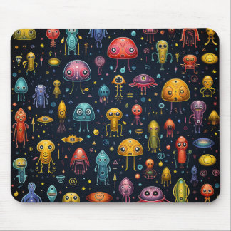 Cute Aliens Mouse Mat