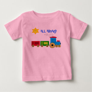 CUTE "ALL ABOARD" INFANT TRAIN TEE