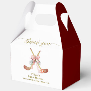 Cute All Stars Bow Floral Hockey Girl Baby Shower Favour Box