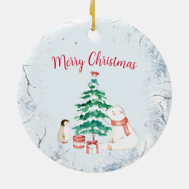 Cute All-white Christmas Ceramic Tree Decoration (Back)