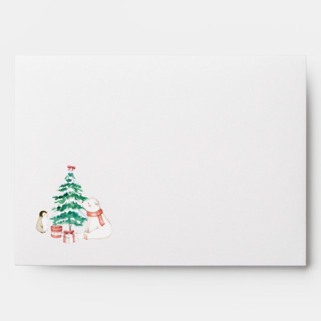 Cute All-white Christmas Envelope (Front)