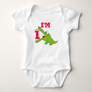 Cute Alligator 1st Birthday T Shirt, Creeper