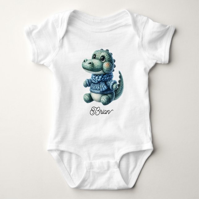 Cute Alligator Baby Bodysuit (Front)