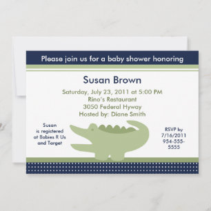 Cute Alligator Baby Shower Invitation