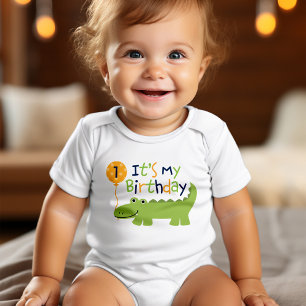 Cute Alligator Birthday Baby T-Shirt