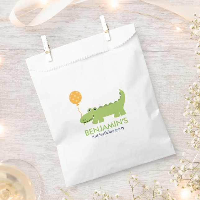 Cute Alligator Birthday Favour Bags (Clipped)