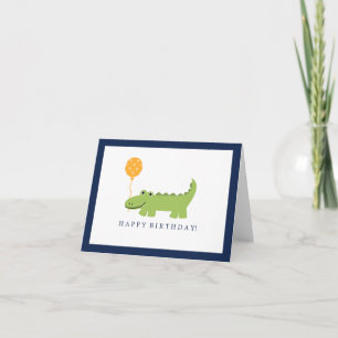 Cute Alligator Birthday Thank You Card
