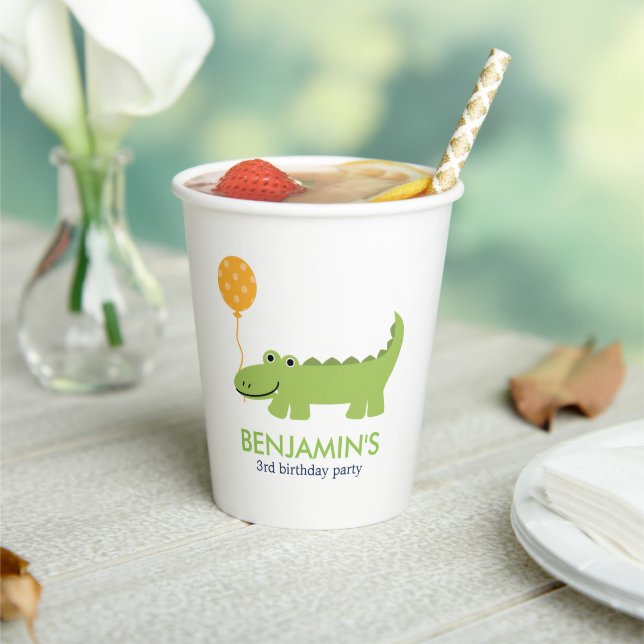 Cute Alligator Children's Birthday Paper Cup (Insitu)