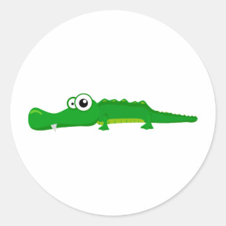 Cute alligator classic round sticker