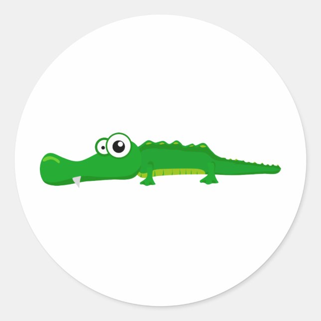 Cute alligator classic round sticker (Front)