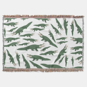 Cute Alligator Crocodile Pattern Throw Blanket