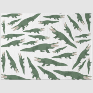 Cute Alligator Crocodile Pattern Tissue Paper