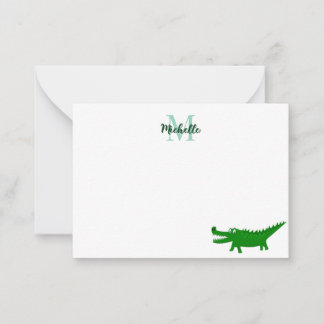  Cute Alligator Drawing Lined Personalized Card