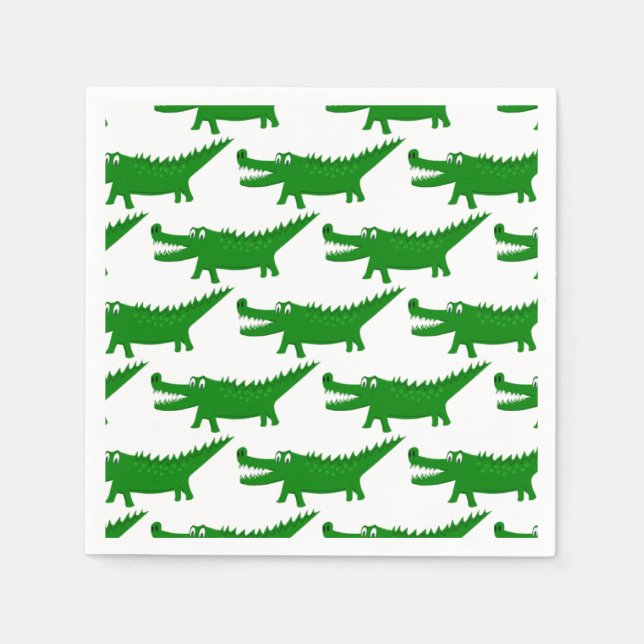 Cute Alligator Drawing Napkin (Front)