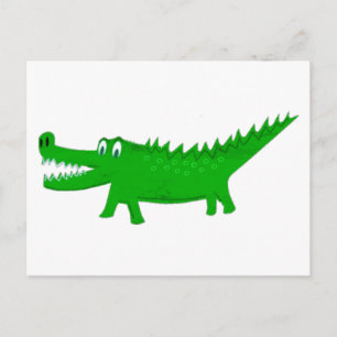  Cute Alligator Drawing Postcard