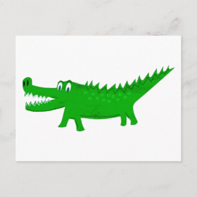  Cute Alligator Drawing Postcard (Front)