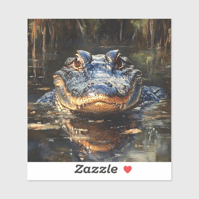 Cute Alligator in the Florida Everglades Painting (Sheet)