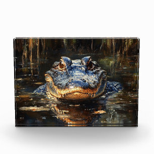 Cute Alligator in the Florida Everglades Painting Photo Block
