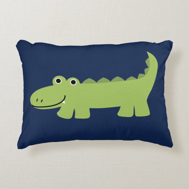 Cute Alligator Kids Decorative Cushion (Front)
