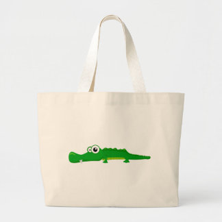 Cute alligator large tote bag